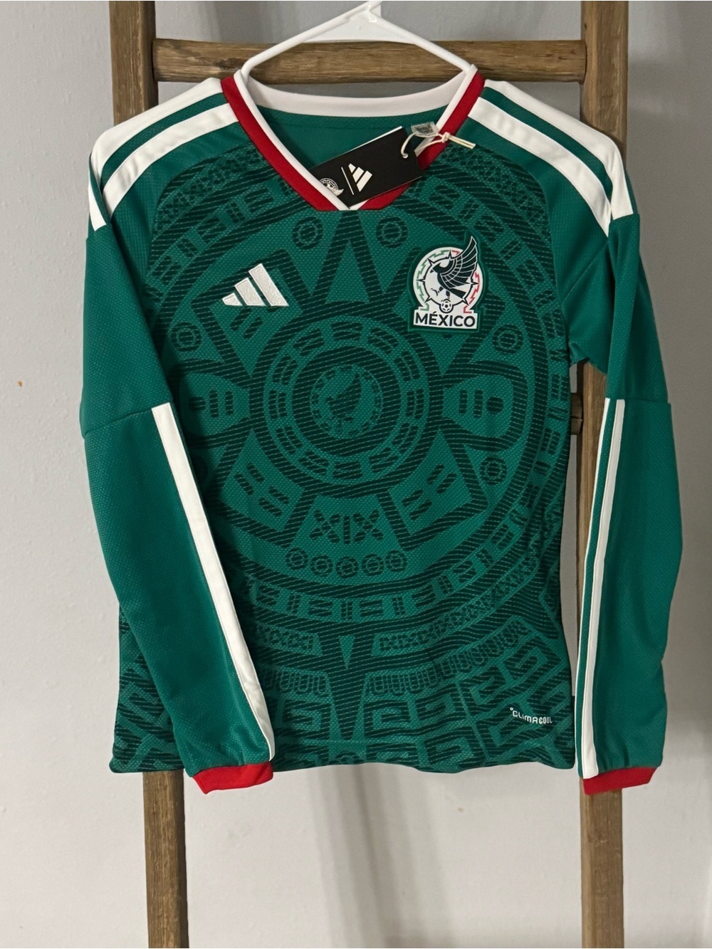 New kids adidas Mexico World Cup 2026 Home Long Sleeve Jersey